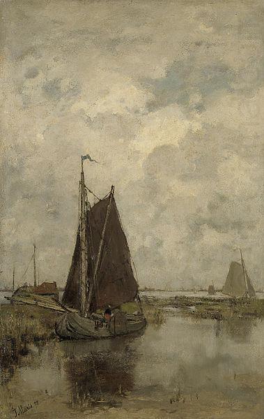 Jacob Maris Gray day with ships china oil painting image